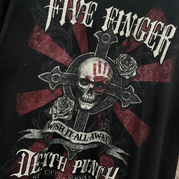 Vintage Five Finger Death Punch T-Shirt Men’s XL Black Band Tee - Picture 2 of 4